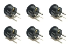6PC American To European Plug Adapter Type E F USA To EU Round Pin Schuko Plug