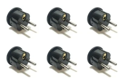 SEVEN STAR 6PC American To European Plug Adapter Type E F USA To EU Round Pin Schuko Plug