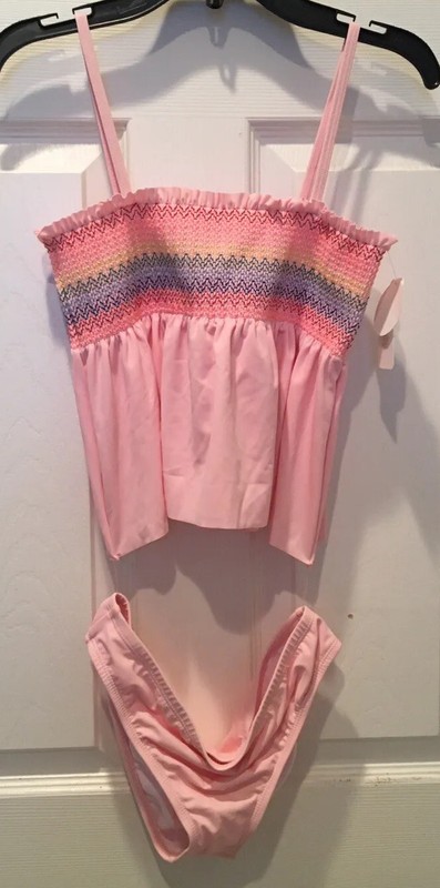 Gymboree Girls XL 14 Swim Suit Pink Tankini NEW