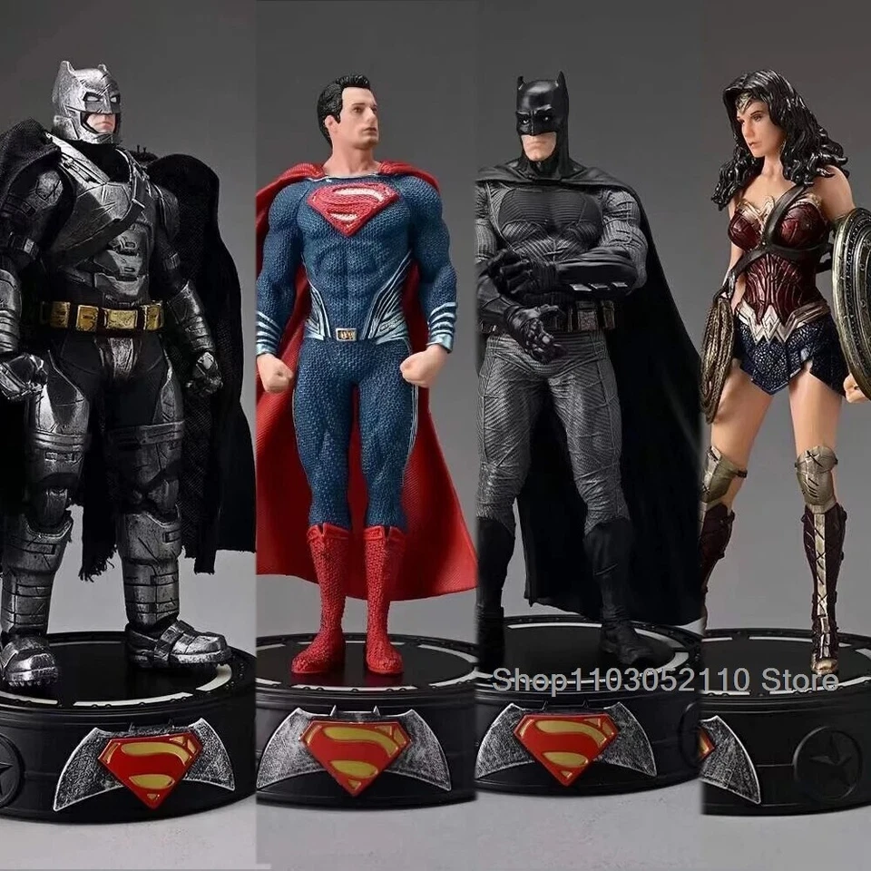 20cm LED Justice League Batman, Wonder Woman, Superman Figures with Light Base