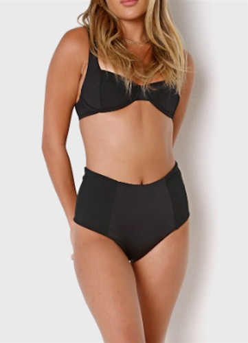 NWOTD L*Space S Jackie High Waist Bikini Bottom Black 119729