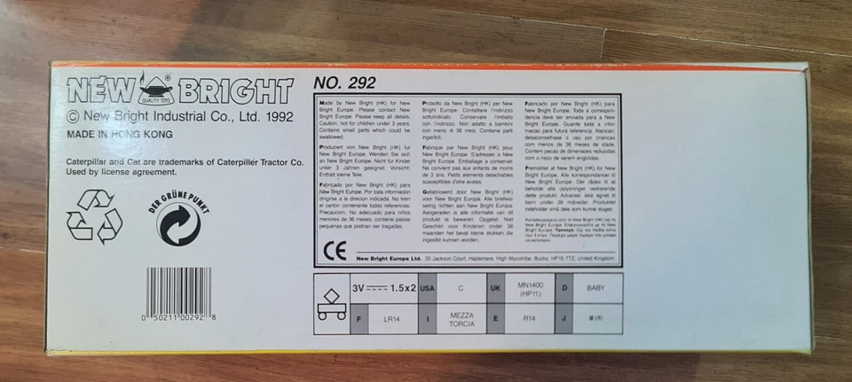 Vintage 1992 NEW BRIGHT TOYS-POWER DUMPER CAT battery operated NOS UNTESTED 8" - Image 4 of 4