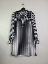 Loft Women's Black/White Striped Loft Dress with Bow Size XS NEW