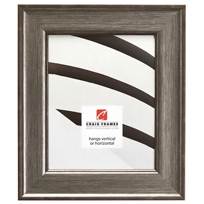 Craig Frames Resilience, 2 Inch Wide Distressed Scratched Silver Picture Frame