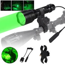US  800 Yards Green LED Light Predator Flashlight Coyote Hog Varmint for Hunting