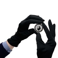 Coin Handling Gloves Silver Protection Proof / UNC 1 Pair Large Size Microfiber