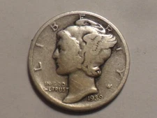 1939-D NICE"BETTER DATE/MM"LIBERTY MERCURY 90% SILVER DIME MINTAGE 24,394,000!