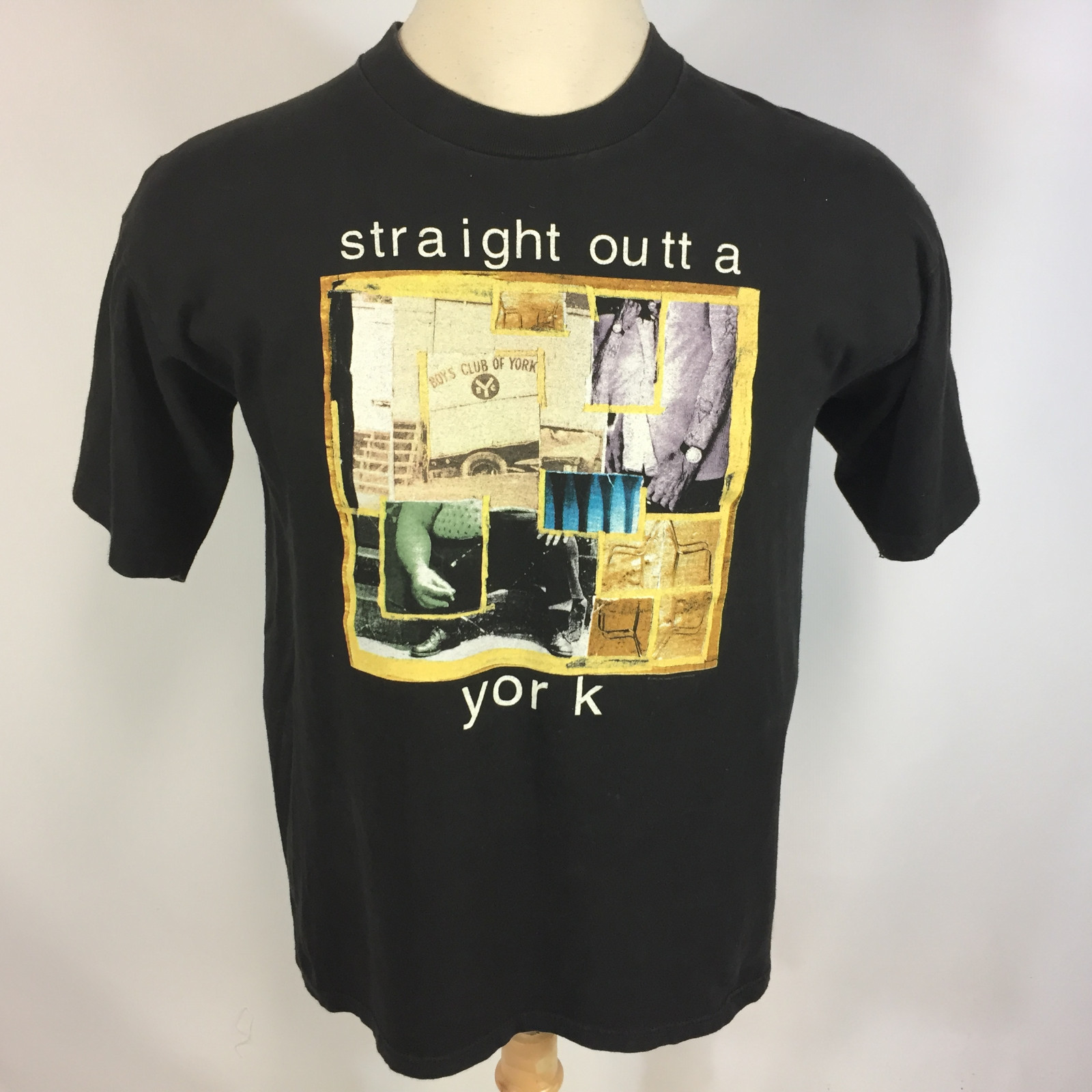 Live Vtg Straight Outta York Rock Promo Dis 1990s vintage concert t-shirt, vintage, single stitch, B+ condition