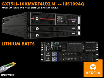 Vertiv 10kva LITHIUM Online GXT5LI-10KMVRT4UXLN 208/120v 4w - New Open Box