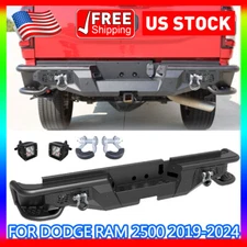 Steel Rear Bumper for Dodge Ram 2500/ Ram 3500 2019-2024 LED Lights Sensor Holes