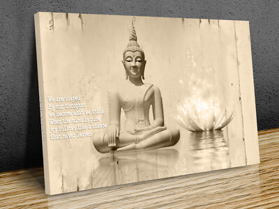 Buddha Meditation Zitate Sepia Leinwandbild Kunst Wand gerahmt oder nur Druck