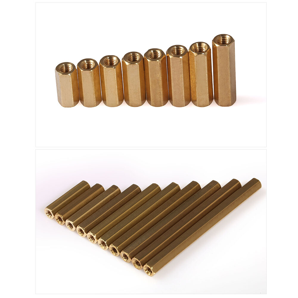 Uxcell M4x10mm Brass Hex Standoff Spacers - 25pcs Female Threaded Pillars