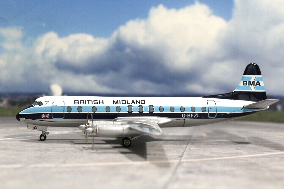 Corgi British Midland Airways LTD Vickers Viscount 816 1:144 Scale