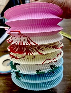 Vintage Old Stock Paper  Butteryfly Decoration Chinese ACCORDION Lantern Japan