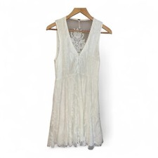Free People Mini Dress Lace Overlay Party Ivory Dress Size 0