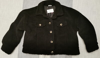 LuLaRoe Berlin Sherpa Teddy Bear Jacket Black Large NWT Super Soft