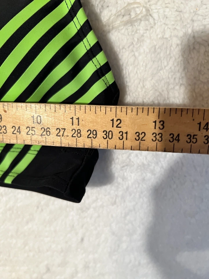 FOREVER 21 women's Black neon stripes Bathing Suit Bikini top size x small - Image 2 of 4
