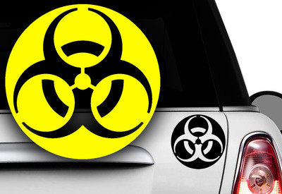 2x Biohazard Gabber Hardstyle OEM Sticker Auto Aufkleber Zombie JDM Apokalypsex 