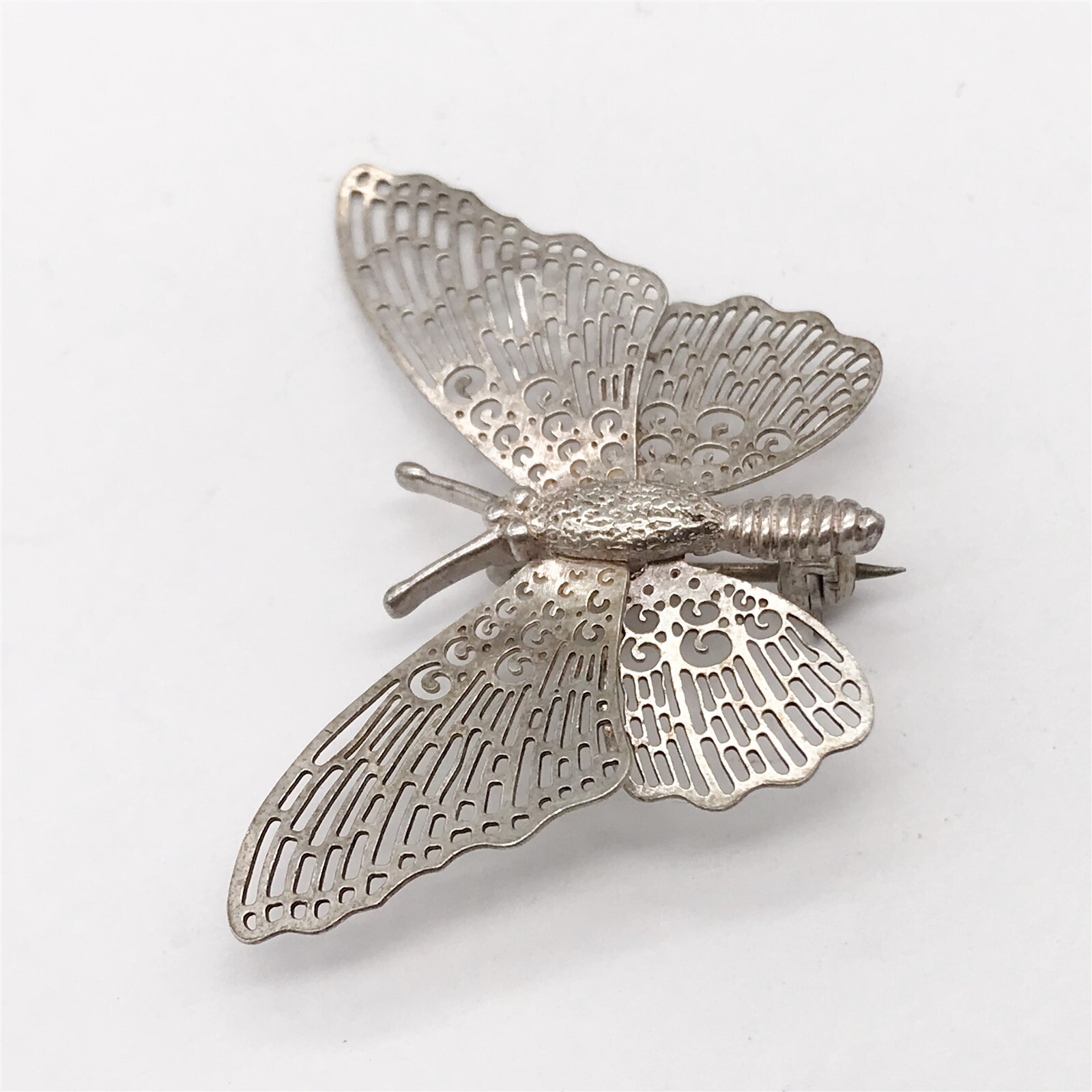 VINTAGE SOLID SILVER CUT WORK FANCY BUTTERFLY LAD… - image 2