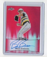 BEAU BURROWS 2015 Leaf Draft Red RC AUTO #/5