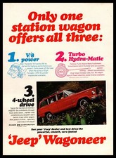 1965 Jeep Wagoneer V8 Turbo Hydra-matic Transmission 4-wheel Drive Print Ad