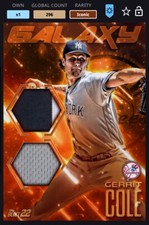 Topps BUNT 22 GERRIT COLE ICONIC 296cc GALAXY DUAL Relic,YANKEES [DIGITAL CARD]