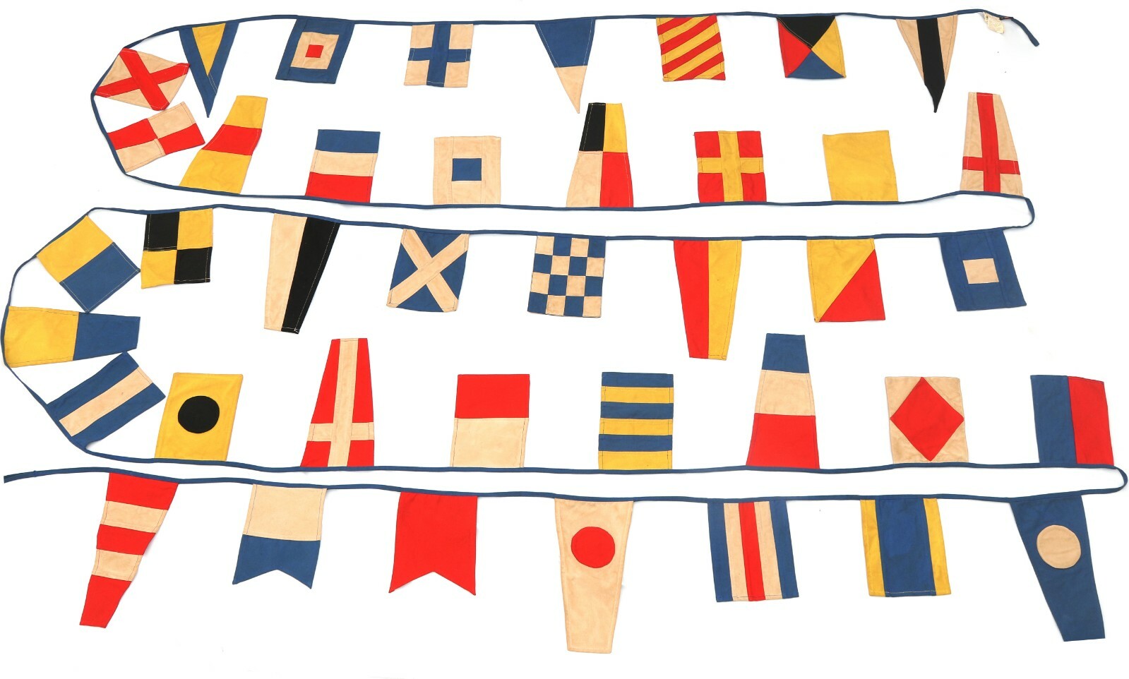 Nautical Code Wimpelkette riesig 100% genäht Baumwolle Banner 40 Fahnen (12,5 Meter lang)