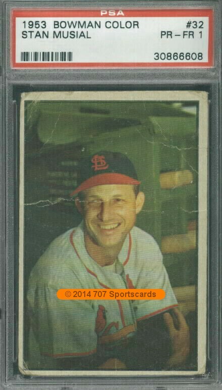 1953 Bowman Color 32 Stan Musial PSA 1 (6608)