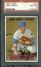 1967 Topps #413 Jerry Grote - PSA 8