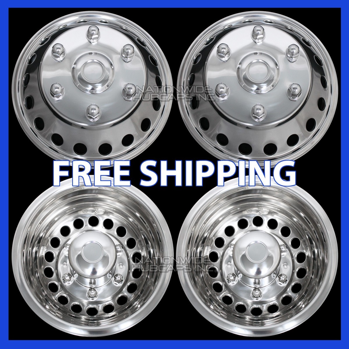 Ford 2014-2024 Transit 350 Van 16 Wheel Dually Simulators 6 Lug Bolt On Covers 396389515341