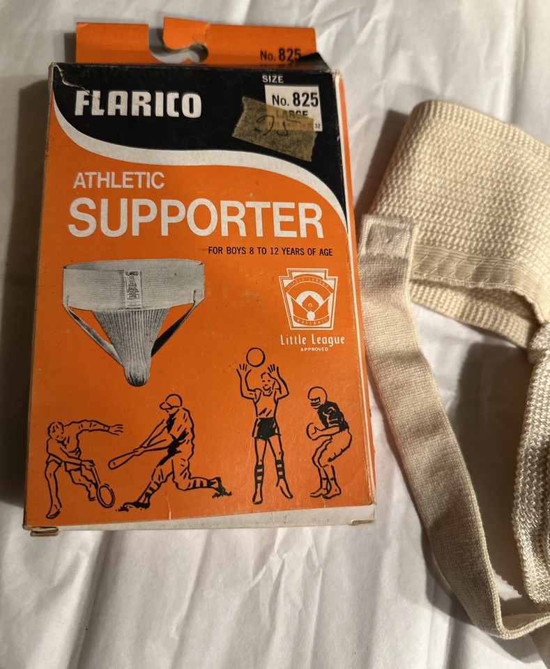 A NOS VINTAGE 1970 FLARICO #42 CUP JOCKSTRAP IN SIZE LG. W