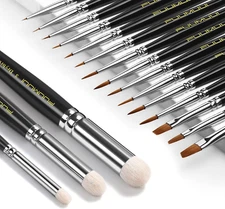 Miniature Model Paint Brushes Drybrush Set 18Pcs for Effect, Fine Tip Model Pain