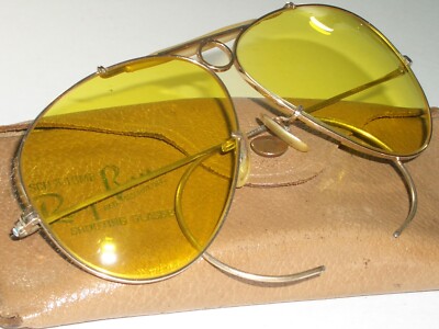 1960's 62MM B&L RAY BAN 1/10 12K GF KALICHROME SHOOTING AVIATOR SUNGLASSES