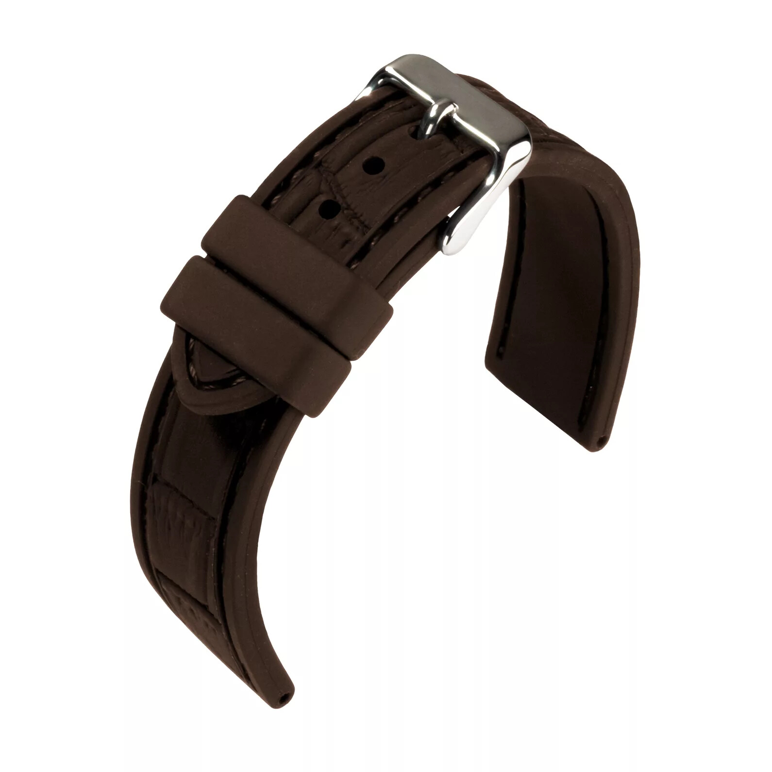 Watch Strap Silicone Dark Brown by Eulit - 20 mm - Replacement Band