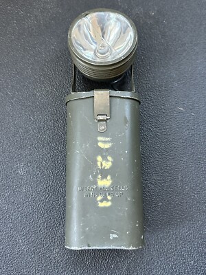 U.S. Post WWII Army Justrite 4D Cell Swivel Head Flash Light with