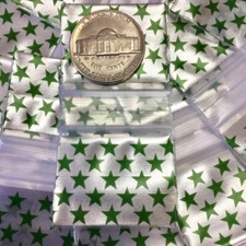 BaggiesSince1987- 12510-S ZIP SEAL "GREEN STAR" DESIGN BAGS 1000PCS, 👀Details🔽