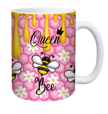 15oz QUEEN BEE CERAMIC COFFEE MUG | GIFT MUG | FUNNY MUG .