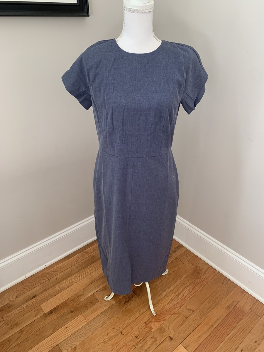 ann taylor blue sheath dress Womens NWT New Short Sleeve Classic Career Size 8 Lined body. Tier-Underperformer-Sale The Lady in the Size:EU 45.5 V neck