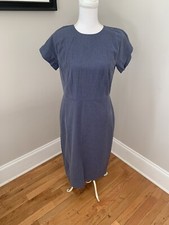 Ann Taylor Womens NWT New Blue Short Sleeve Classic Career Sheath Dress Size 8
