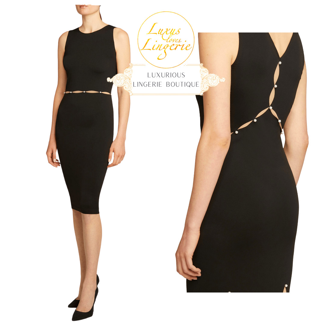 Linda Dress by Wolford S Fairly Light Black Dress Transparent Pearl Details