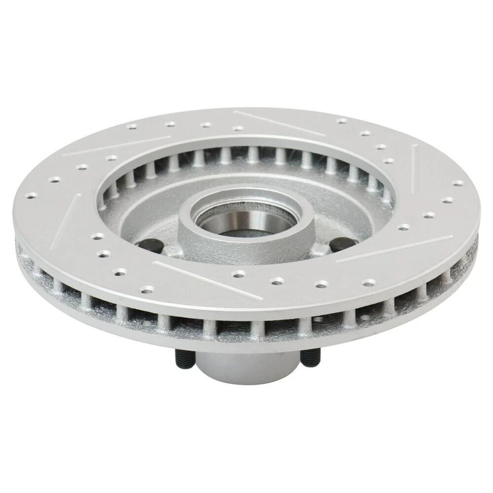 Nuevo par de rotor de freno delantero perforado y ranurado recubierto TRQ para Chevy GMC 1982-1995 Foto 2 de 4