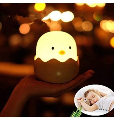 Süßes Ei Baby Nachtlicht, Kinder Mädchen Jungen Kreativ LED Becher Eierschale Weich