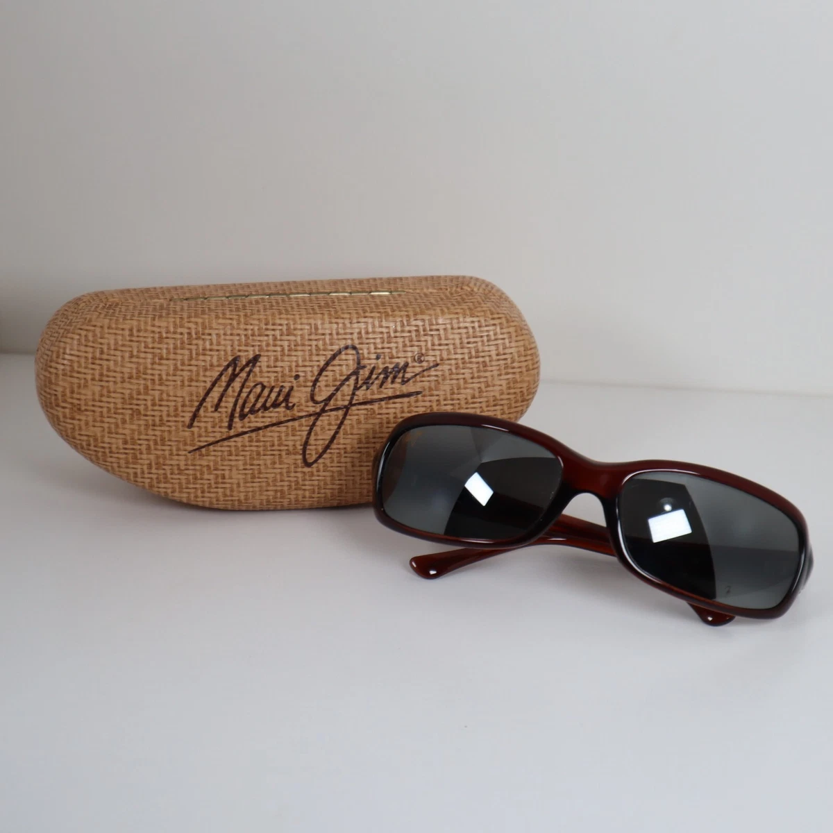 21) MAUI JIM Lagoon wrap SUNGLASSES w/case Maui Jim Sunglasses Frame Only MJ-189-26 Lagoon STG-BG Brown  main image 4