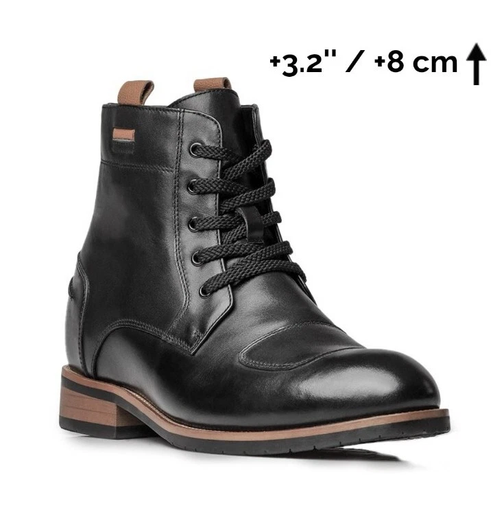 Military Boots Height Increasing Elevator Boots 8cm Height Top