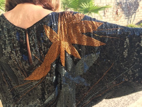 1980's Vintage St. Martin Trompe L'oeil, Metal Bead and Sequin formal top. - Picture 5 of 11