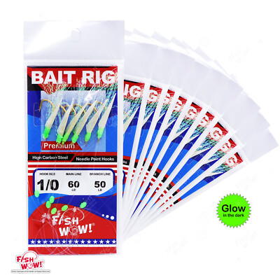 Esche da piscina premium Fishing Glow sabiki taglia 10 FW467 pelle di