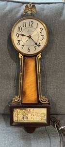 Vintage Sessions 22” Banjo Wall Clock Mid Century Modern Plantation Working