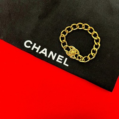 CHANEL COCO Mark turnlock motif bracelet Gold Plated gold 117-1