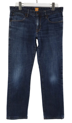Hugo Boss Orange24 Barcelona Pure Herrenjeans W35 L30 Verblichen Zip Fly Gerade