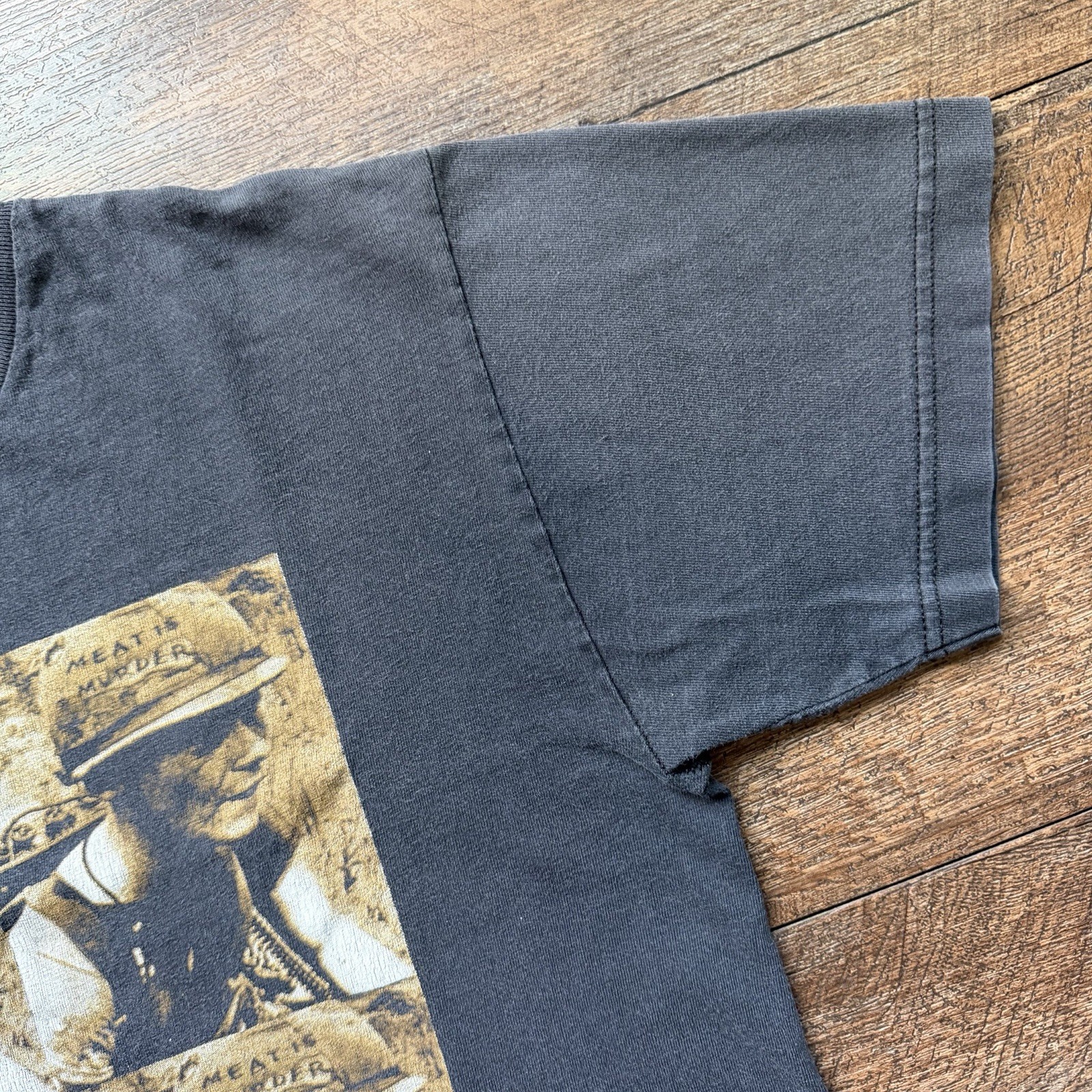 Vintage Mens M Black The Smiths Meat Is Murder Morrissey Good Faded T-Shirt image 6